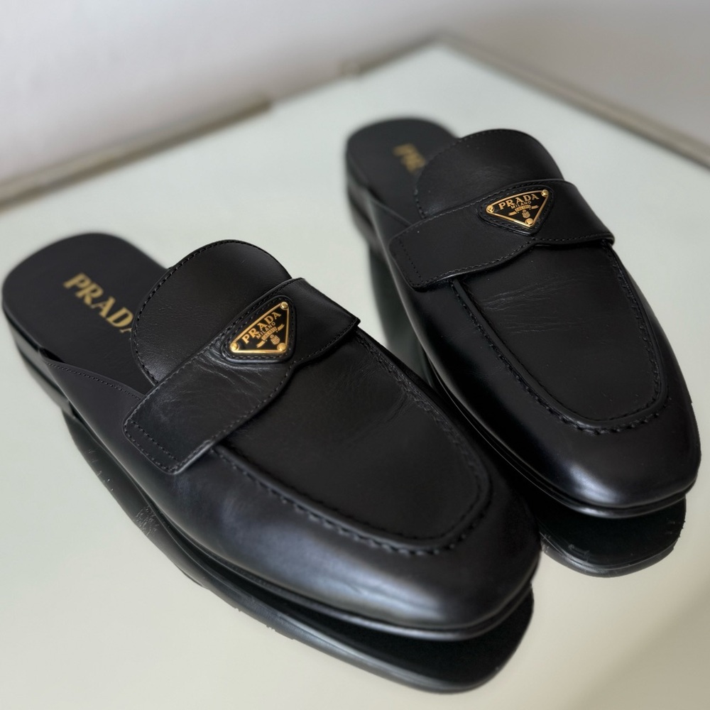 New Prada Leather Mules $1,120 37 - Picture 12 of 13